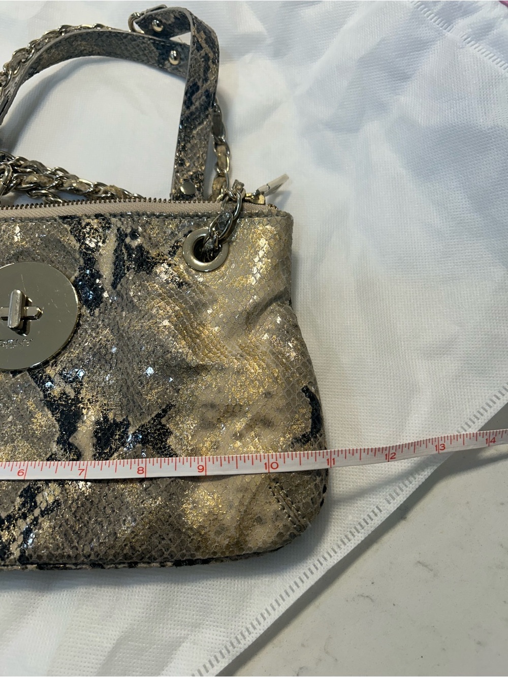 Dkny Gold and Brown Snake-Print Chain Shoulder Bag - Picture 13 of 13